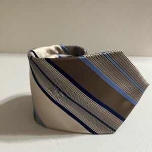 3 for $20 Vintage Geoffrey Beene Cream and Blue Striped Tie